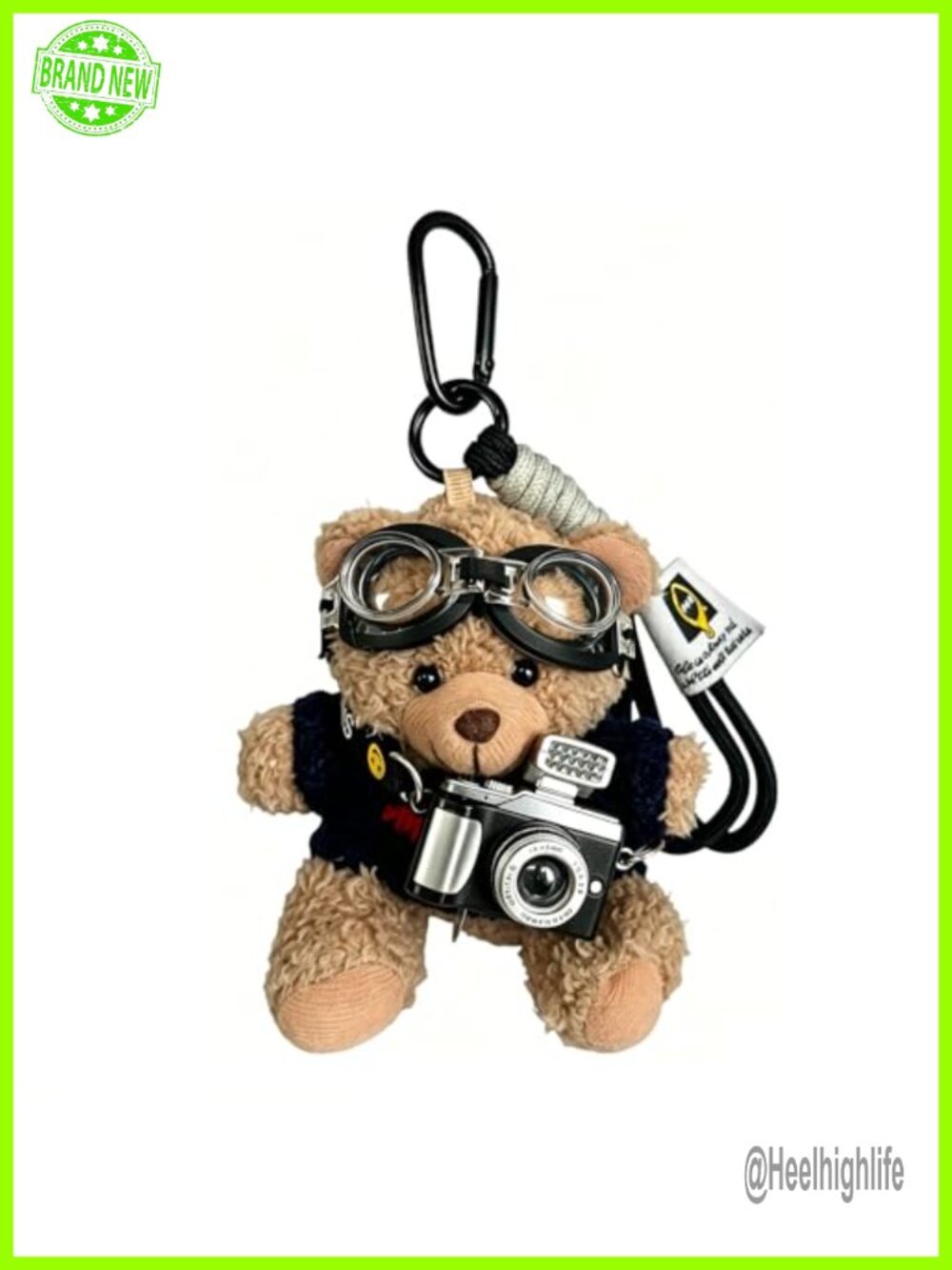 Plush Bear Keychain 7 Inch Bag Charm for Purse Backpack Handbag